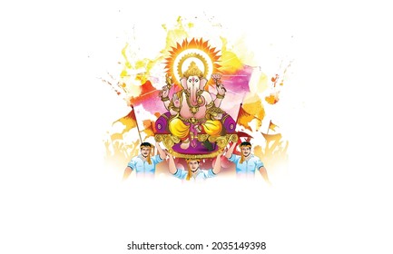 God Ganesh Chaturthi worship background and festival celebration concept