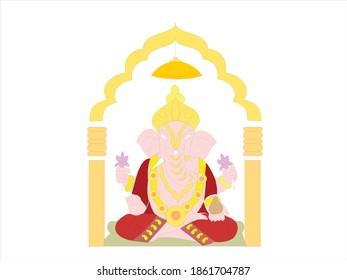  Ilustración vectorial de God Ganesh 