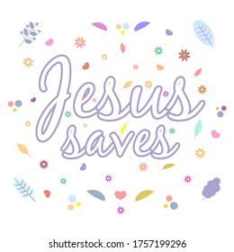 God gives people hope. The Bible, the word of God. Christianity. The number of believers is growing. Lettering Jesus saves. Bible study concept. Colorful vector illustration.