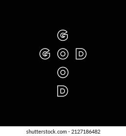 God is Good cross form typography