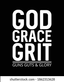 Diseño tipográfico simple de God Grace Grit para inspiración