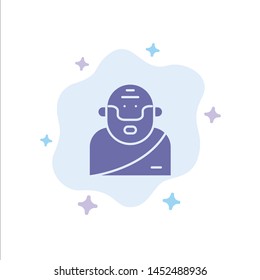 God, Greek, Mythology, Old Blue Icon on Abstract Cloud Background