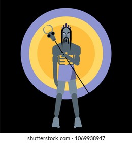 god Hades . Stock vector illustration of myth creature Pluto, king of underworld. Flat style