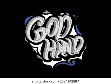 GOD HAND word t shirt design