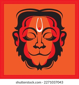 God Hanuman illustration with red background