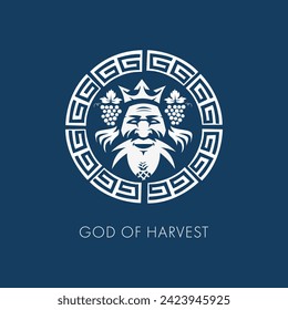God of Harvest goddess of grain and agriculture logo icon design template line style flat vector