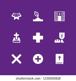 god icon. 9 god set with catholic, christ, last supper and islam vector icons for web and mobile app