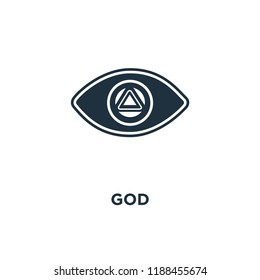 God icon. Black filled vector illustration. God symbol on white background. Can be used in web and mobile.