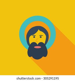 God icon. Flat vector related icon with long shadow for web and mobile applications. It can be used as - logo, pictogram, icon, infographic element. Vector Illustration.