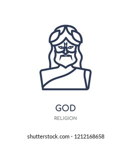 God icon. God linear symbol design from Religion collection. Simple outline element vector illustration on white background.