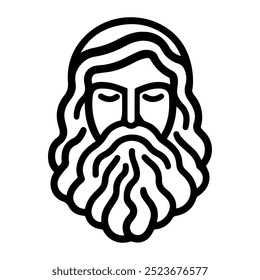 god icon or modern line symbol. Vector line art and icon design with bold outline. Black and white Pixel Perfect minimalistic symbol isolated white background. Silhouette simple thin sign