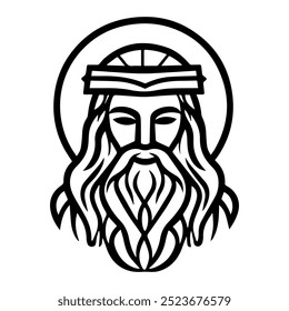 god icon or modern line symbol. Vector line art and icon design with bold outline. Black and white Pixel Perfect minimalistic symbol isolated white background. Silhouette simple thin sign
