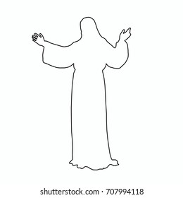 god jesus christian outline vector for christmas