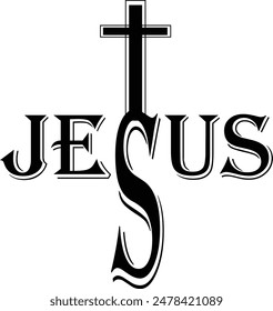 God Jesus Typography Design Vector Image