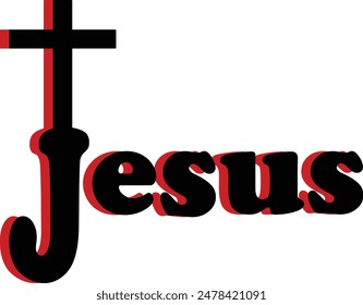 God Jesus Typography Design Vector Image