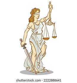 God of justice vector for card, illustration, decoration