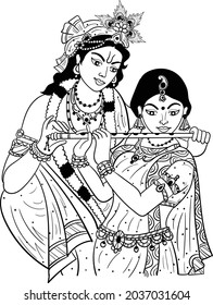 krishna clipart black and white