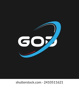 GOD letter Logo design. Initials GOD logo linked with circle and uppercase monogram logo. GOD typography for technology, business and real estate brand logo design