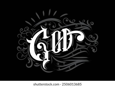 GOD lettering custom style design