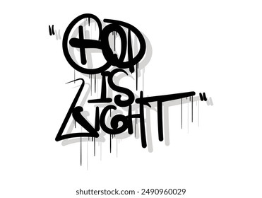 GOD IS LIGHT lettering art style design