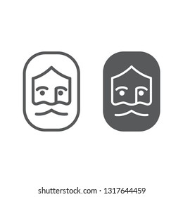 God line and glyph icon, christianity and lord, jesus christ sign, vector graphics, a linear pattern on a white background, eps 10.
