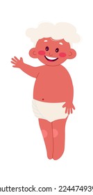Icono plano de Dios del amor Cute cupido bebé gracioso. Ilustración del vector