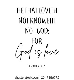 God is love text, Bible text art vector