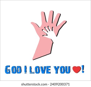 God i love you and text vector art