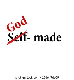 God made text, Christian typography design for print or use as poster, flyer or T shirt