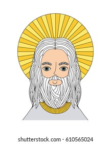 God man icon over white background. colorful design. vector illustration