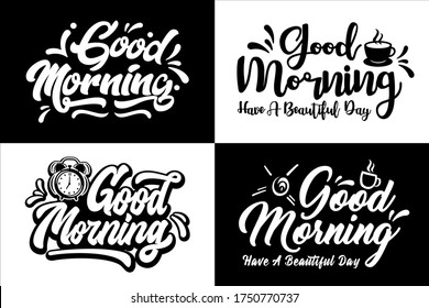 Diseño vectorial con letras de Dios por la mañana