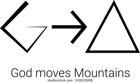 God moves mountains, Christian Quote for print or use as poster, card, flyer or T Shirt