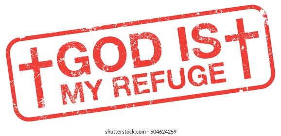 God is My Refuge stamp