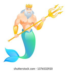 God Neptune. God Of The Sea. Neptune With A Trident.