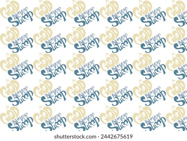 GOD NEVER SLEEP pattern word template design