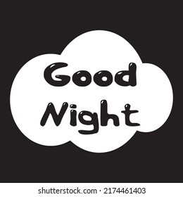 God night banner. Greeting text of Good night, typography composition Headline, title and greeting phrase for social media. Vector illustration