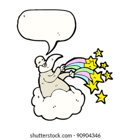 god on cloud creating universe cartoon
