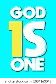 god is one cristian quote poster colorful faith