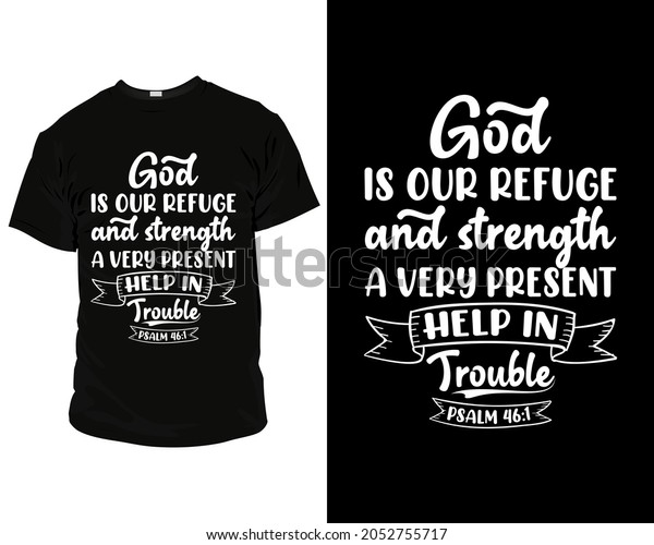 God Our Refuge Strength Bible Verse Stock Vector Royalty Free