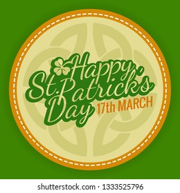 god patricks day logo circular tag symbol pattern for brew party calling in bar or pub joyful english classical vacation star bar isolated spring party anniversary sprout sign celebration aeroplane gr