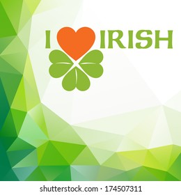 god patrick's day over green triangle fashionable background vector image pattern banner laughing classic vacation earth ritual star formal hilarious spring holiday natural american culture fun ceremo