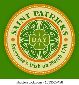 god patricks daytime logo curve labels symbol template for brew party invitation in bar or bar english classic vacation star bar isolated spring party holiday foliage ceremony leaf sign celebration da