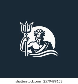 God Poseidon Trident Logo for sale.