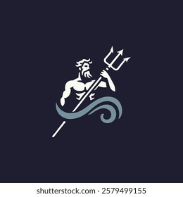 God Poseidon Trident Logo for sale.