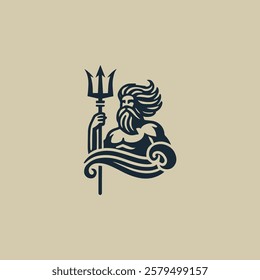 God Poseidon Trident Logo for sale.