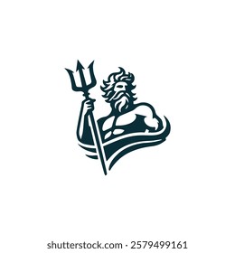 God Poseidon Trident Logo for sale.