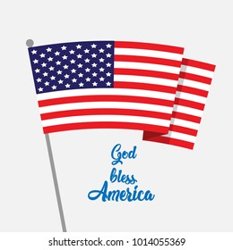 God Save America message with American flag