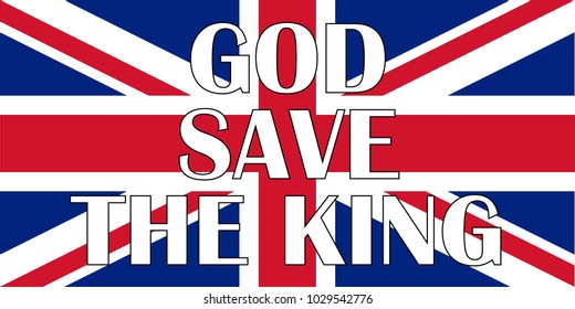God Save The King words on Great Britain flag