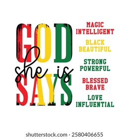 God says she is intelligent - Black History Month T-shirt Design