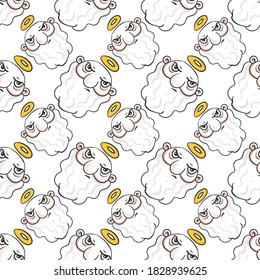 GOD, seamless pattern on white background.